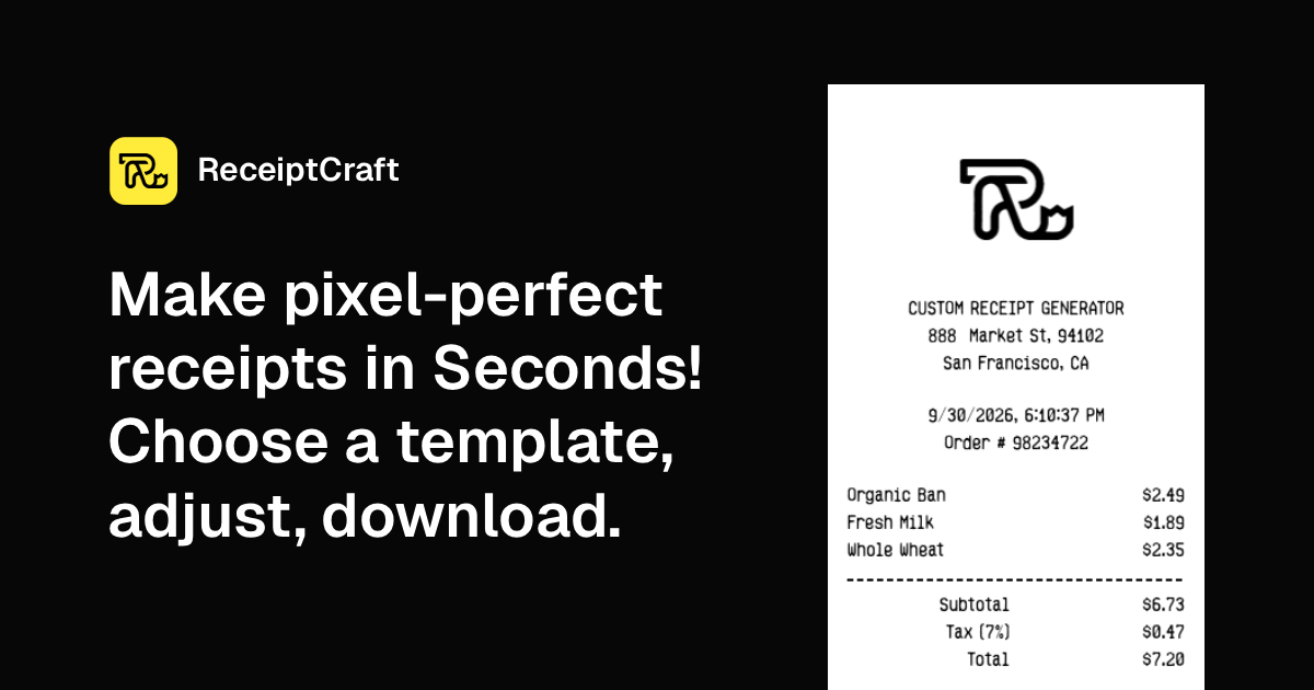 ReceiptCraft - Free Receipt Maker for Professional Receipts